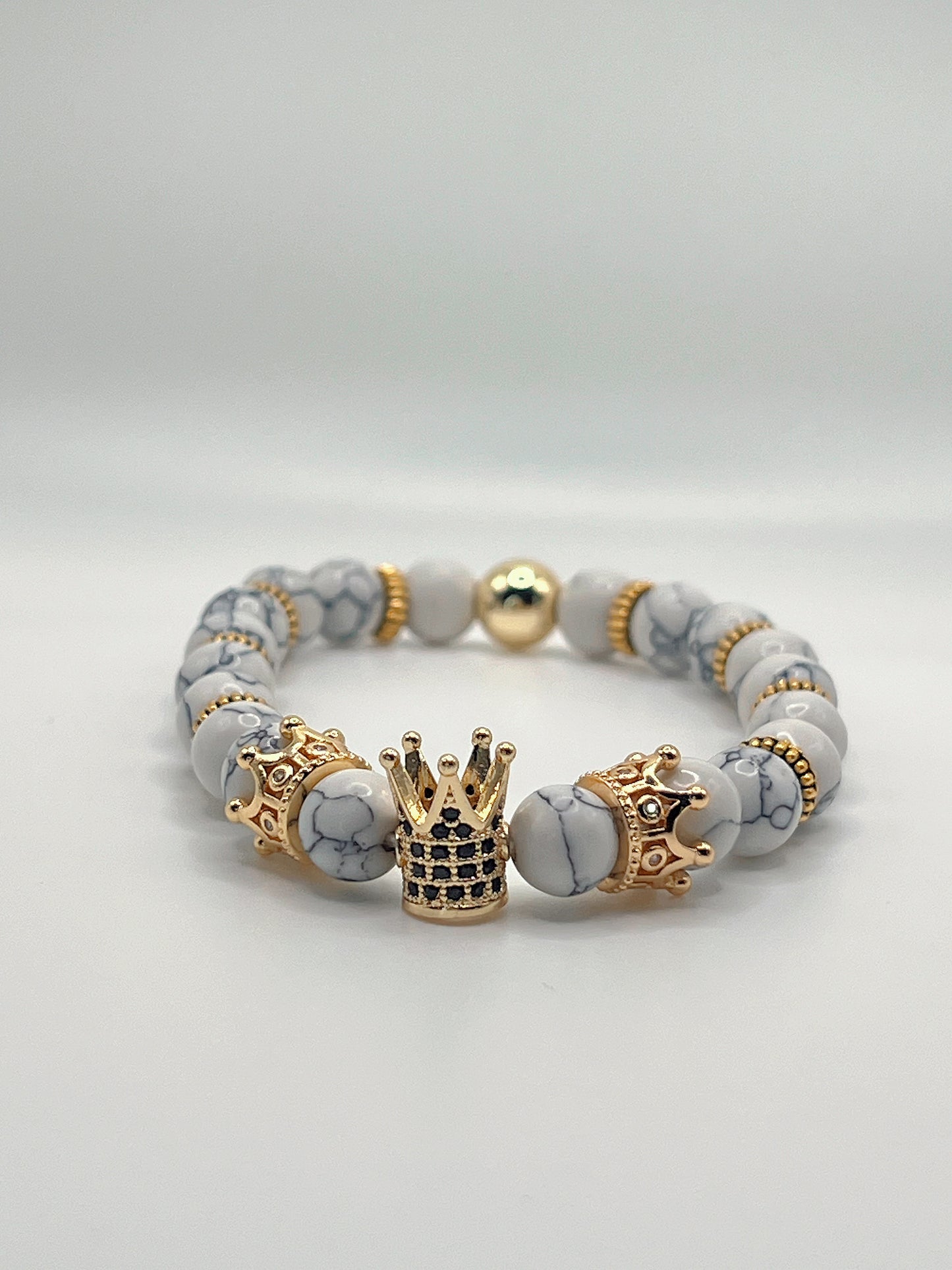 White Marble Crown Bracelet