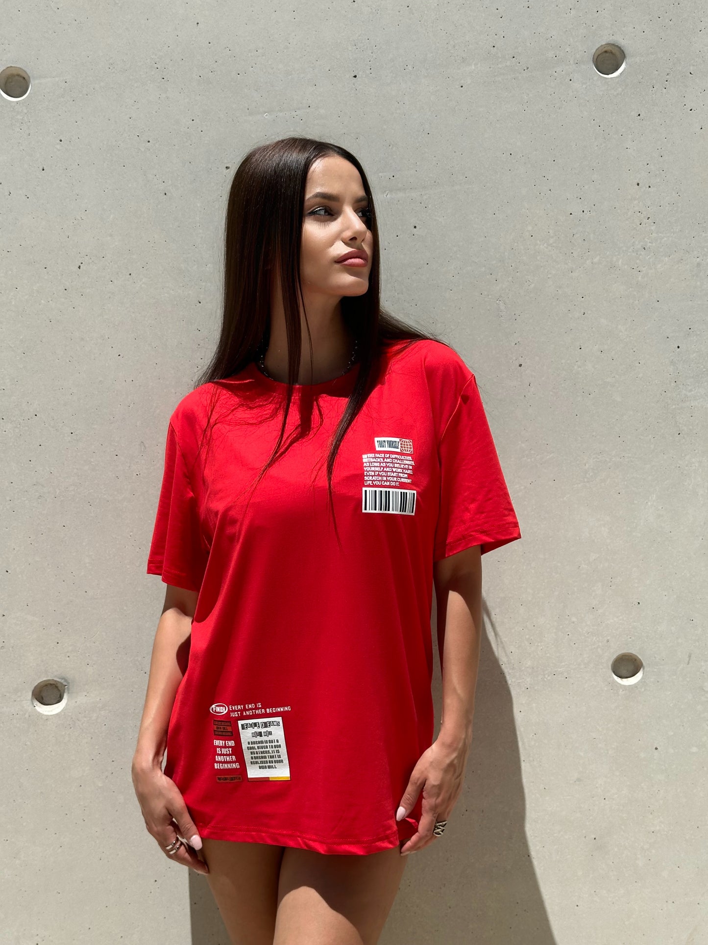 Doja Print Tee Γυναικεία - Red