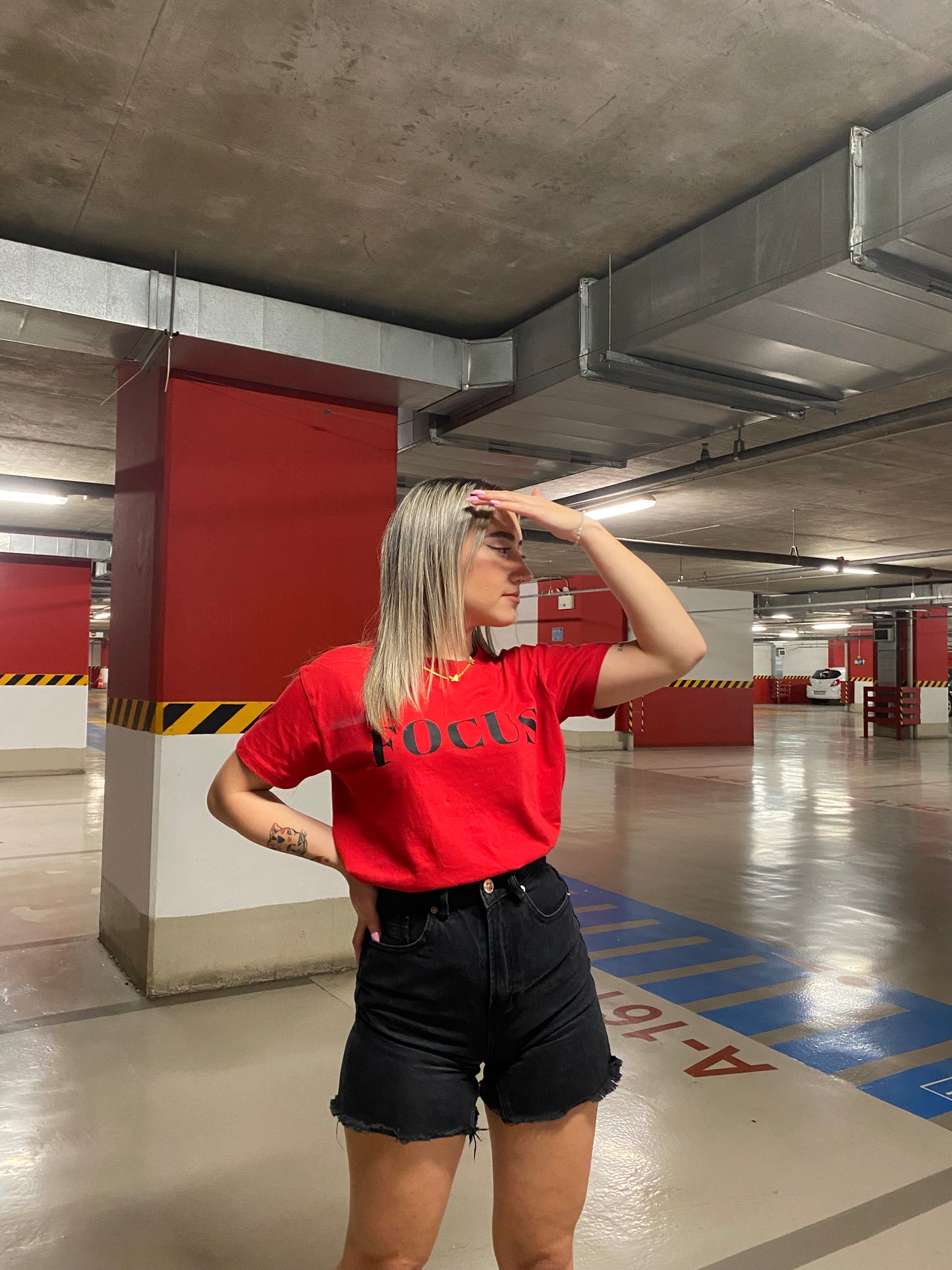 Focus Print Tee Γυναικεία - Red