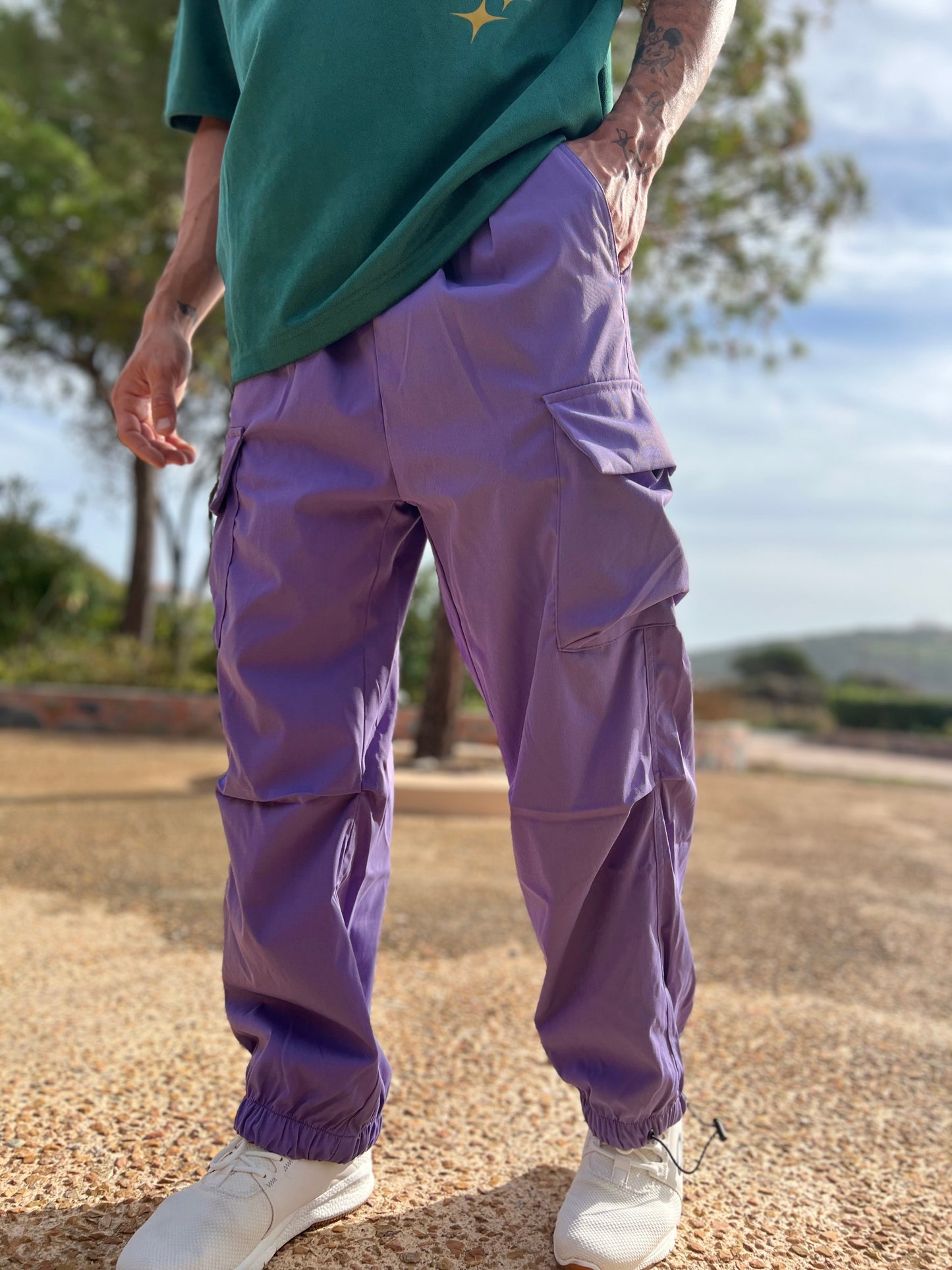 Cargo Pocketed Pants Ανδρικά - Purple