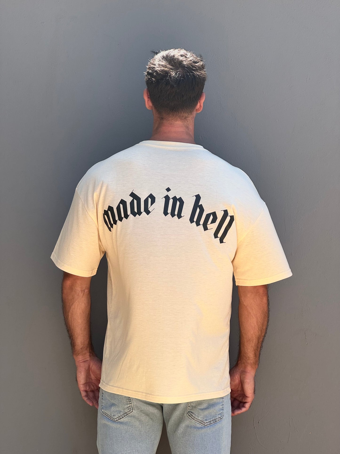 Made in Hell Oversized Tee Ανδρική - Beige