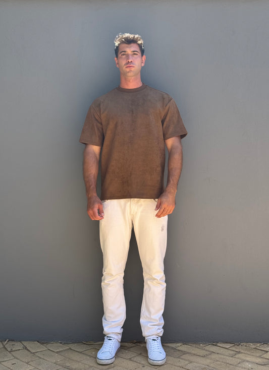 Oversized Velvet Tee Ανδρική - Brown