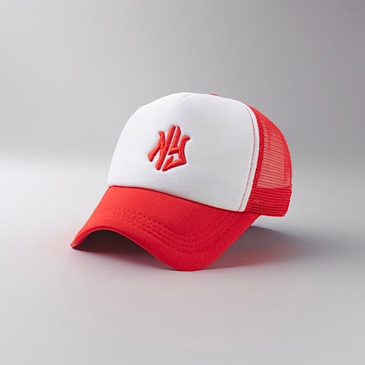 Embroidered NY Hat - Red