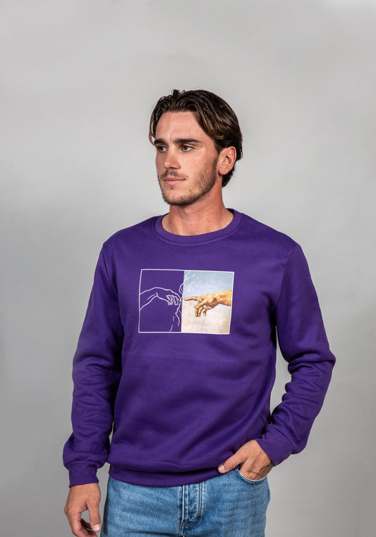 Drop Shoulder Sweatshirt - Purple