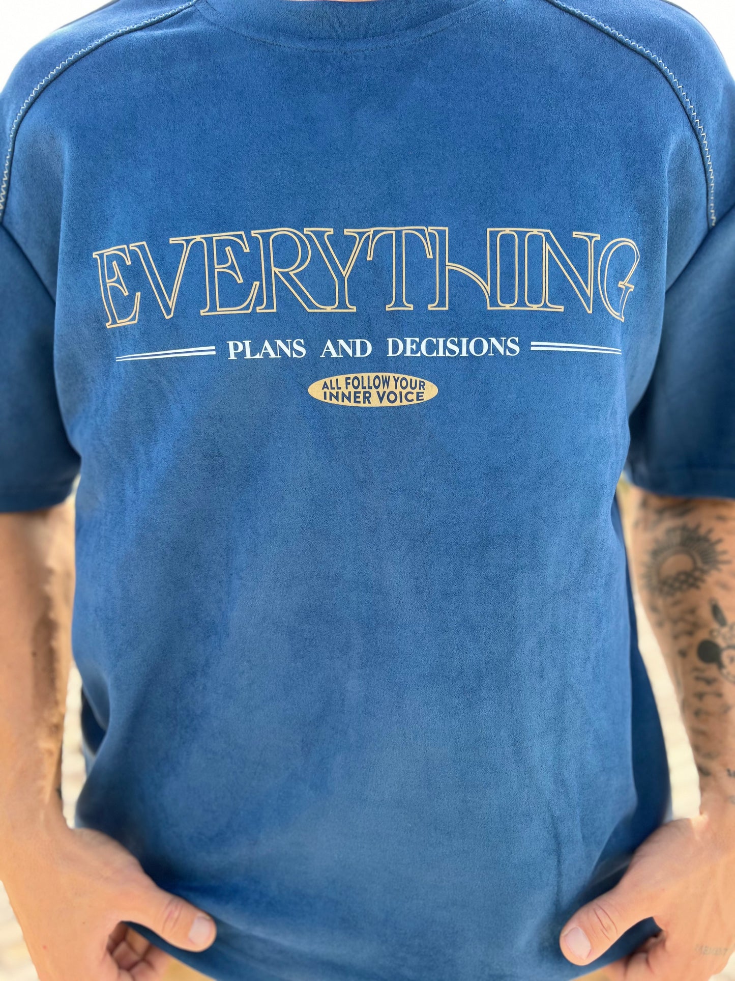 Everything Velvet Oversized Tee Ανδρική - Deep Blue